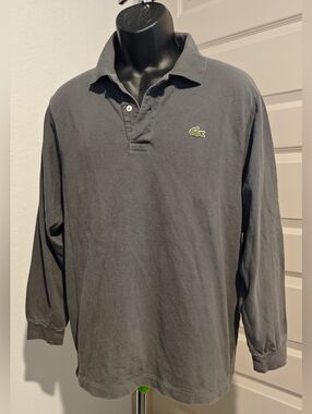 Lacoste Long Sleeve Gray Polo Shirts Men's Size 7